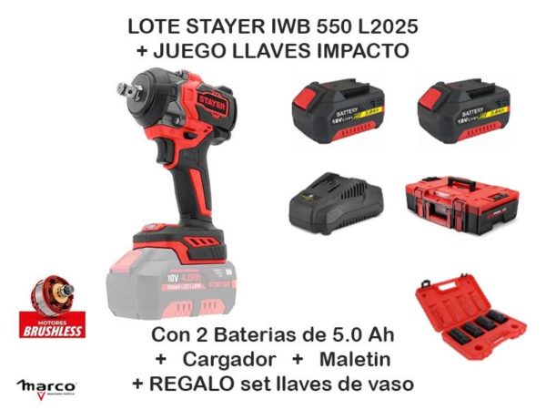 LOTE STAYER IWB 550 L2025 + JUEGO LLAVES IMPACTO