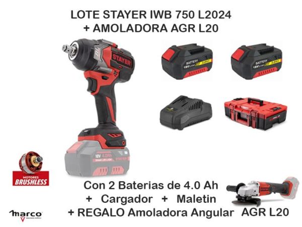 LOTE STAYER IWB 750 L2024 + AMOLADORA AGR L20